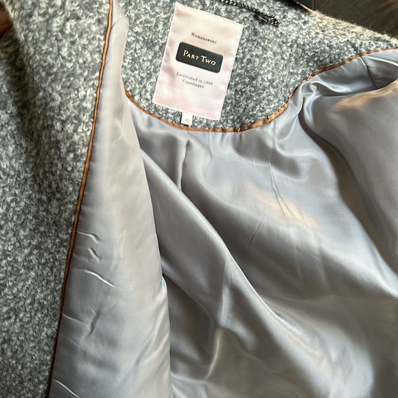 Part Two Three Button Grey / White Jacket Size 40 - Picture 12 of 16